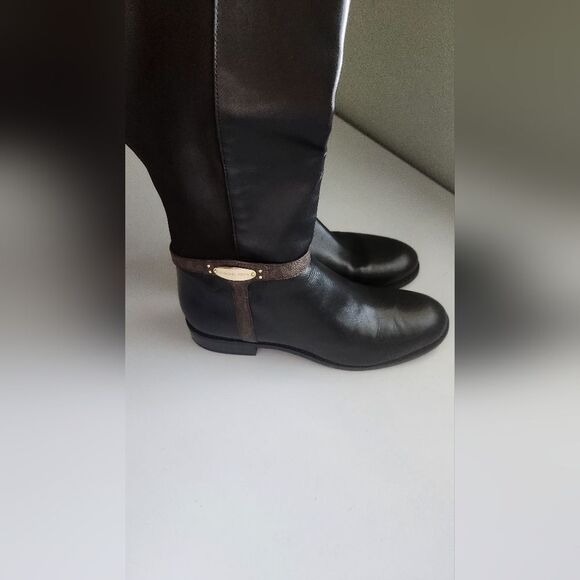🌸Michael Kors Leather Tall boots Black/Brown Size 7.5 - Picture 3 of 10